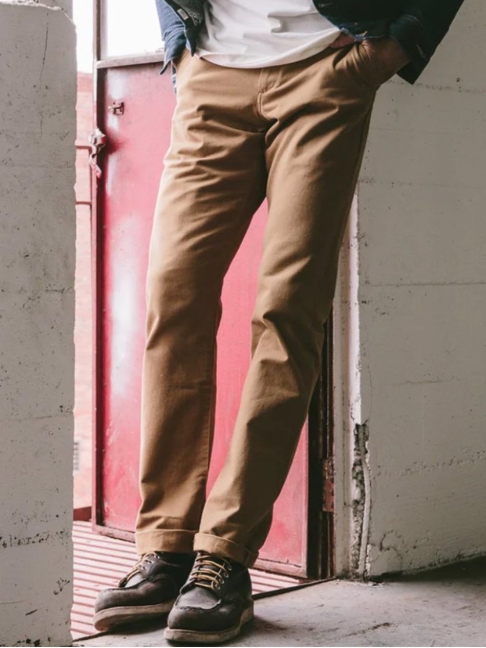Taylor Stitch Slim Fit Chino Pants 100% Cotton Khaki Size 35